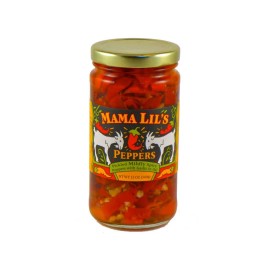 Mama Lil's Goathorn Peppers Pickled in Oil 12 Ounce Locally Grown Condiment for Dipping