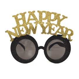 Soochat Happy New Year Eyeglasses New Year Sunglasses Fancy Glitter Decorative Eyeglasses for 2024 New Year's Eve Party Party Favor