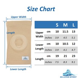 SKATINGSPIRIT Gel Elbow Pads (1 Pair) - Cushion and Protect Elbow Joint for Dancing Figure Skating Gymnastic, Youth and Adult (Beige, Large)