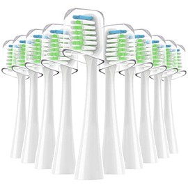 Sonic - Cabezales de repuesto para cepillo de dientes compatibles con Waterpik Complete Care 9.0 (CC-01), 5.0 (WP-861), cerdas medianas, 10 unidades (blanco)