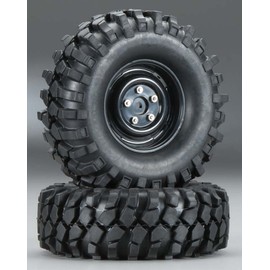 Integy RC Rover Style 1.9-inch Wheels (2) w/All Terrain T2 Tires for Scale Crawler (O.D.=105mm)