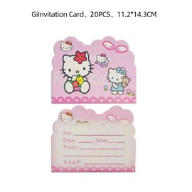 DRENGE 20pcs hello cats kitty Birthday Invitations,hello cats kitty Party Invitations Birthday Party Supplies Decoration (3)