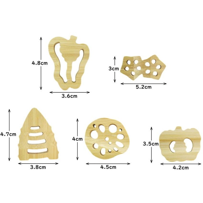 【寄せ竹細工】竹の箸置き 『野菜(5種) 箱入り』