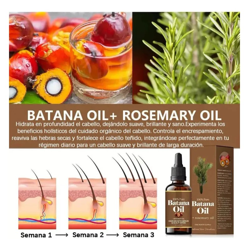 Aceite Batana Crecimiento Cabello 30ml 2pcs
