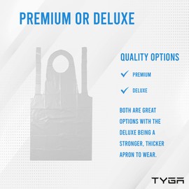TYGA Store | Disposable Polythene Aprons, PPE Aprons Disposable - Single Use Throw Away Waterproof Aprons for Adults, Flat Pack (200, White)