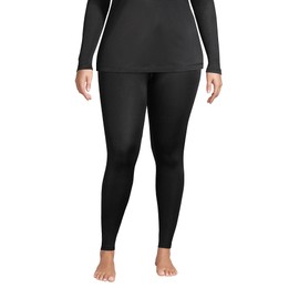 Lands' End Womens Silk Interlock Pants Black Plus 2X