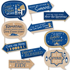 Funny Ramadan - Eid Mubarak Photo Booth Props Kit - 10 Piece