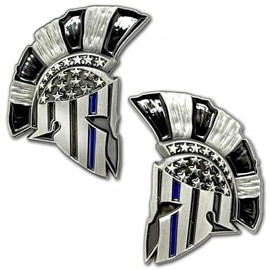 Police Spartan Helmet Thin Blue Line Law Enforcement Collectible Challenge Coin