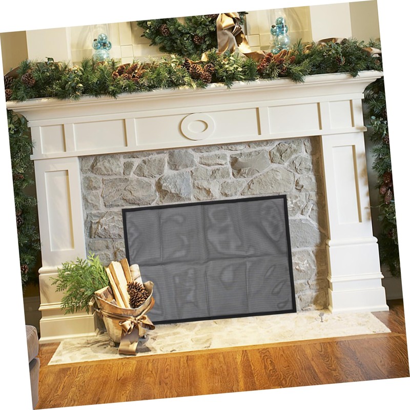 iplusmile 1 Set Fireplace Mesh Screen Curtain Heat Resistant Fireplace