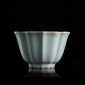 Apingjenz Tea Cup, Chinese Famous Ru Kiln Teacup, Ru Porcelain Cup, 3.72 oz/110 ml Small Asian Tea Cups