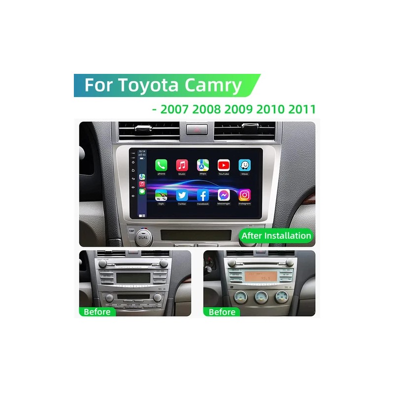 CFRIATO For Toyota Camry 2007-2011 Android 15 Apple CarPlay Car