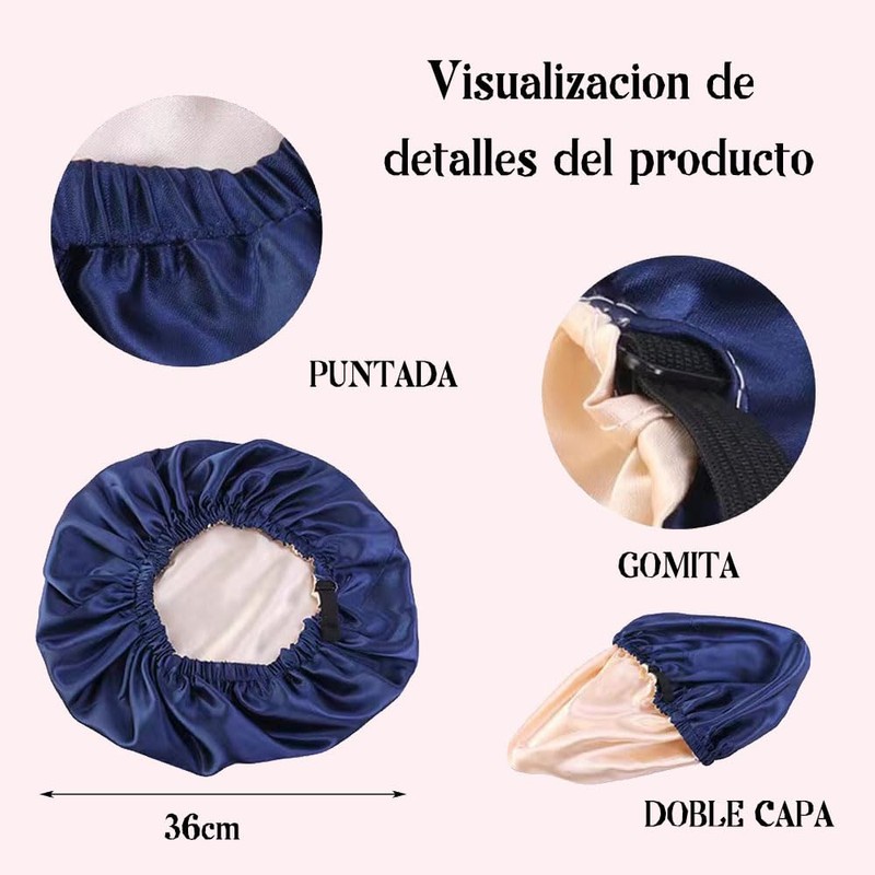Lumbor37 Gorro de Dormir Ajustable 2 Piezas, Gorro para Dormir