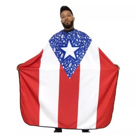 King Midas Barber Styling Cutting "Puerto Rico" Cape Elastic Neck Hook Closure