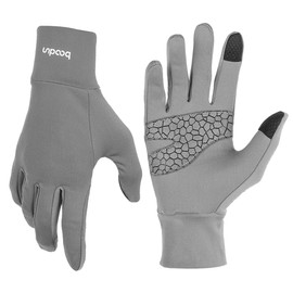 BOODUN Lightweight Sports Gloves Warm Up Running Unisex Thin Walking Gloves for Men and Women with Touch Function L Anti-Rutsch Grau