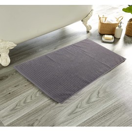 Olivia Rocco LUXE Bath Mat Washable Bathroom Mat Extra Water Absorption Quick-drying 850 GSM Bath Toilet Mats Super Soft Egyptian Cotton Rugs 50x80 cm (Charcoal)