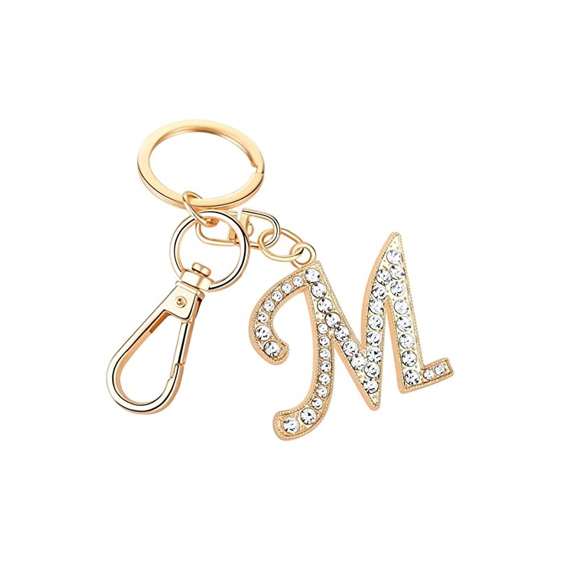 Rohans Womens Gold Plated Alloy Car Key Ring with Crystal