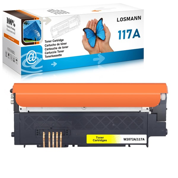 LOSMANN 117A Toner Compatible with HP 117A W2072A Toner with Chip for HP Color Laser 150 a 150 nw 150 Series MFP 170 MFP 178 nw MFP 178 nwg MFP 179 FNG MFP 179 fnw (Yellow)