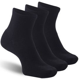 RZTT 90% Merino Wool Socks for Women, Running Ankle Socks for Men, Lightweight Breathable Low Cut No Show Athletic Socks with Arch Support,3 Pack,Medium,Black