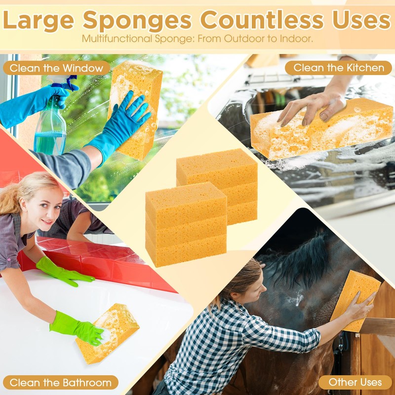 Mimorou 10 Pcs Large Sponge Bulk 7.9 x 3.9 x