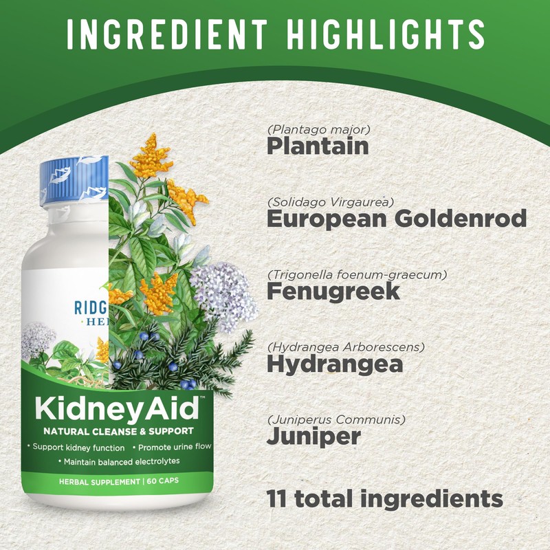 RIDGECREST HERBALS KIDNEY AID, 60 CAP