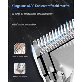 SUPRENT Hair Clippers for Men,Hair Trimmer Cordless Rechargeable Hair Cutting Kit for Barber,Hair Cutting with LED Display,6 Durable Guide Combs for Men and Barbers Light Sliver
