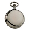 Gotham Men's Gunmetal Railroad Polished Finish Covered Quartz Pocket Watch