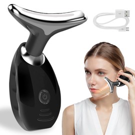 UOY Face Massager Against Wrinkles, Face Massager 3 Modes Face Beauty Meter Facial Device Lifting Face Massager V Face Beauty Device for Anti Wrinkle & Ageing, Black