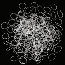 500 Pcs Clear Thin Hair Elastics, Small Elastic Bands for Girls Hair, Mini Rubber Bands for Kids Braids & Wedding Hairstyles, Strong Hold Hair Bands