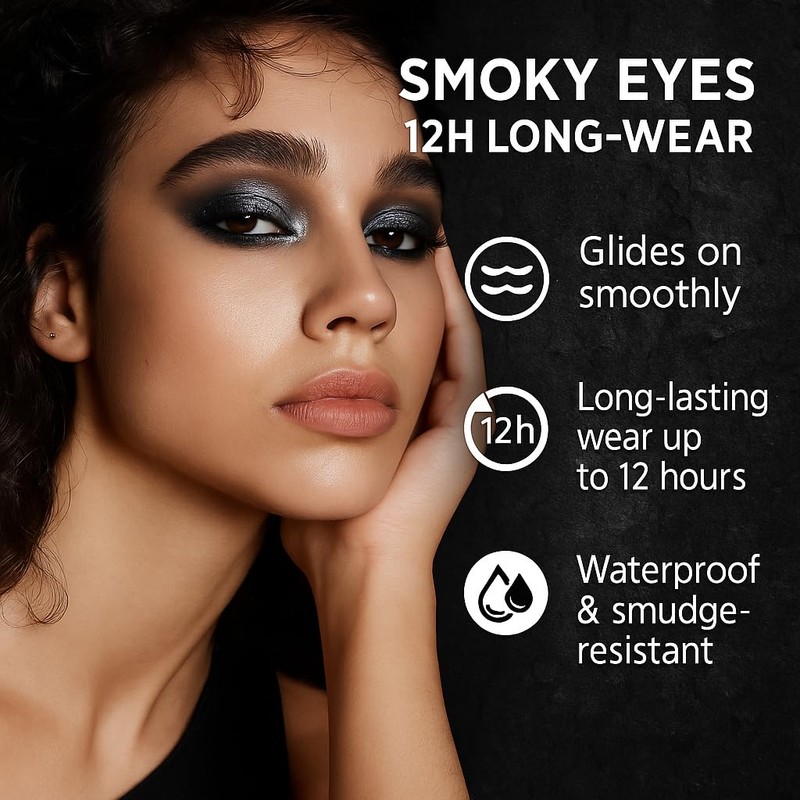 GOERTI Smoky Eyeshadow Palette, 16 Color Matte & Shimmer Glitter,