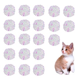 Andiker 20PCS Cat Crinkle Balls, 2.16 Inches Cat Balls with Polyester Film Thick Crinkle Paper Sturdy Interactive Cat Toys for Indoor Cats Reducing Boredom and Keep Fit for Cats and Kitten (White)