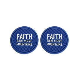 Sandfren Car Cup Holder Coaster, 2PCS 2.75" Soft Anti Slip Waterproof Vehicle Embedded Drink Mat, Shockproof Automotive Interior Decorative Accessories, Universal for SUV RV Truck (Blue)