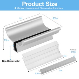 3-inch Aluminum Frameless Shower Door Handle with Metal Strike Plate and 3-inch Shower Door Magnet. Suitable for Glass Doors with thicknesses of 1/8 inch, 5/32 inch, 3/16 inch, and 1/4 inch.