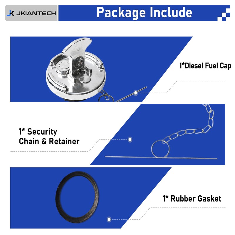 JKIANTECH 4" Non-Locking Diesel Fuel Cap, Compatible with 1972-2017 Peterbilt