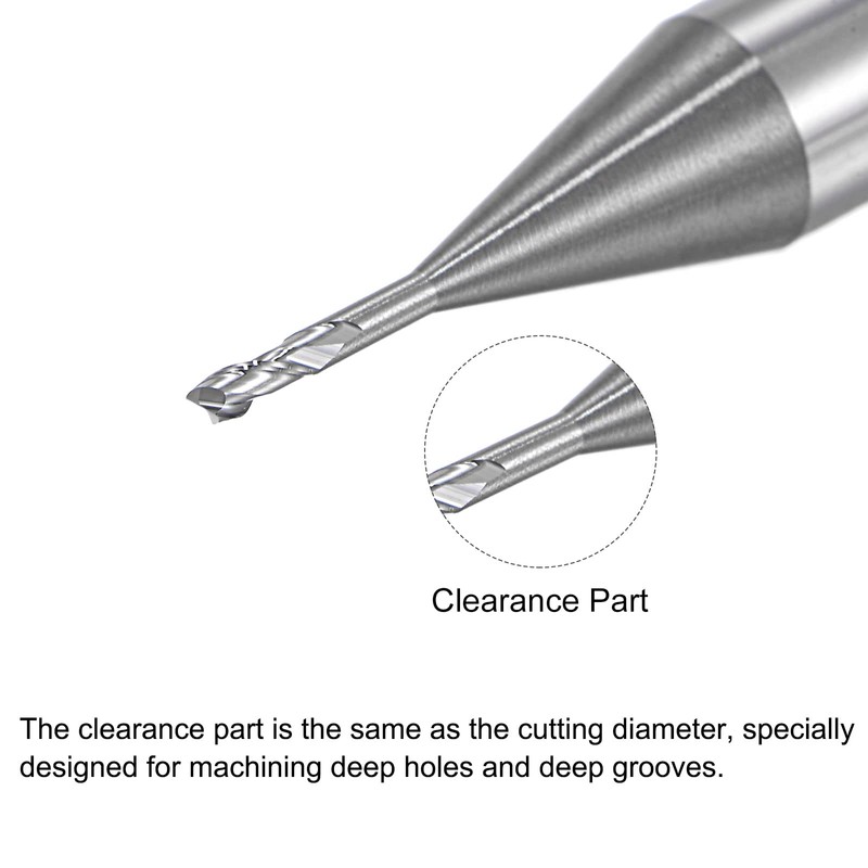 sourcing map Square Nose End Mill, 0.8mm Solid Carbide Long