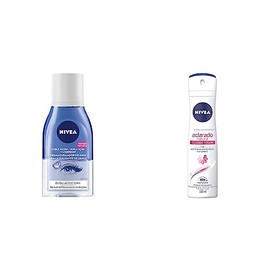 NIVEA Desmaquillante facial Bifásico de Ojos (125 ml)  Desodorante Aclarante para Mujer Tono Natural Classic Touch (150 ml)                           