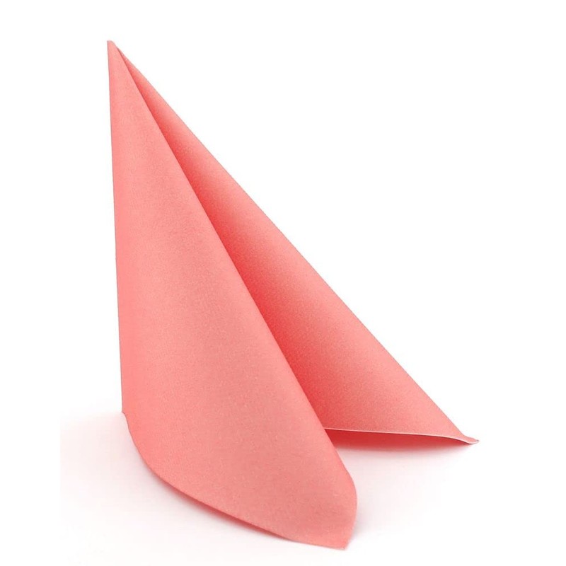 Apartina Napkins Fabric-Like Airlaid, Plain, Coral, Size 40 x 40