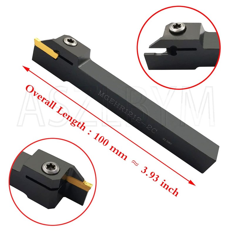 ASZLBYM Lathe Grooving Tool Holder Grooving Cut-Off Tool Holder MGEHR1212-2