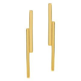 Silvershake 18K Gold Plated 925 Sterling Silver Modern Style Long Linear Bar Post Earrings Jewelry for Women, Sterling Silver 18K Gold Plated, 18k gold - modern style long linear bar