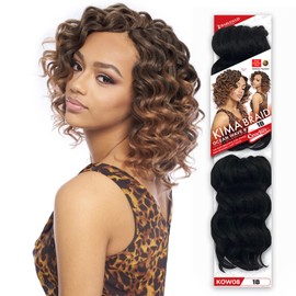 Harlem125 Synthetic Hair Braids Kima Braid Ocean Wave 8" (1-pack, 1B)