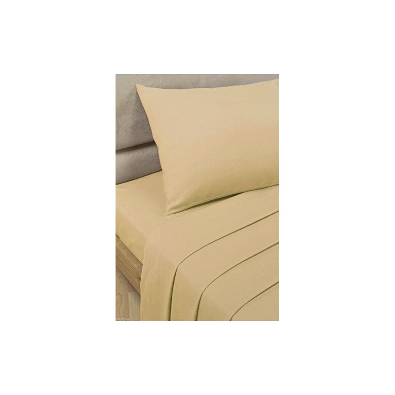 NIYS Luxury Bedding 100% Egyptian Cotton Flat Sheets (King, Beige)