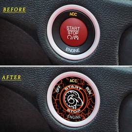 TOOLEPIC Car Push Start Button Cover for Dodge RAM Truck 1500 2500 3500 4500 5500 2015-2024-Unique Style Design Badge Accessories 2015-2024 - Header Orange