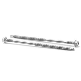 #14 x 5 Sheet Metal Screws 100PCS 410 Stainless Steel Hex Washer Head Tek Screws Fast Self Tapping Screws by SG TZH