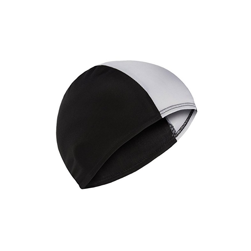 Childs Swimming Hat Fabric Non Pull (Black & White)