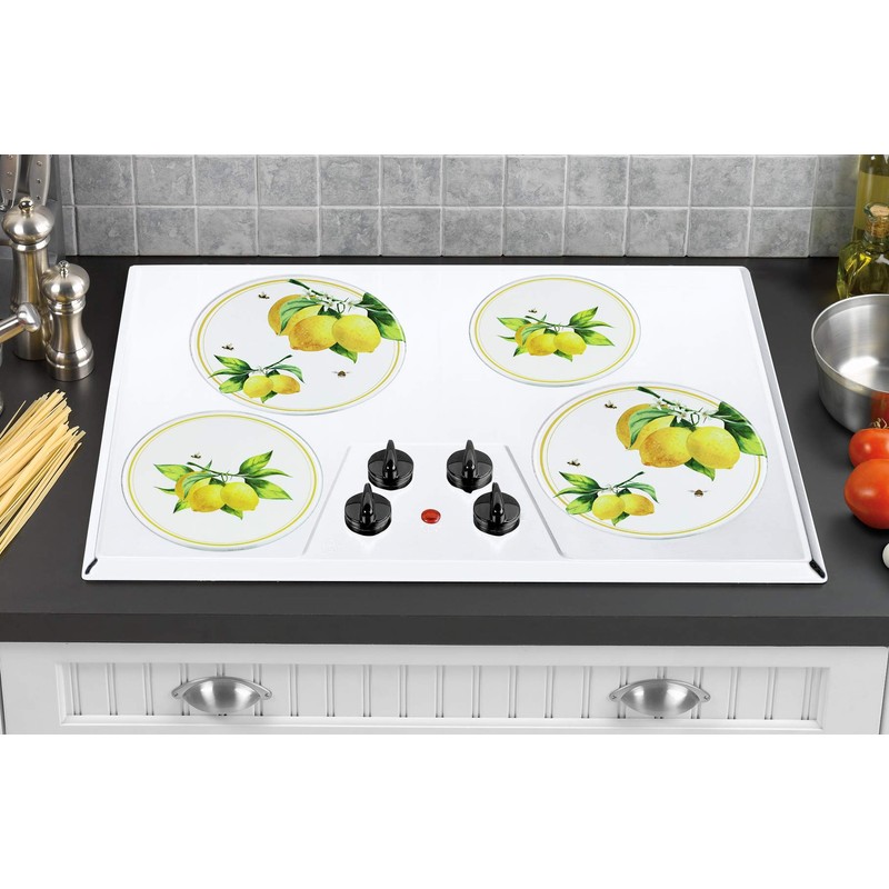 Reston Lloyd 4-419-W Stove Burner Cover, Lemon & Bees