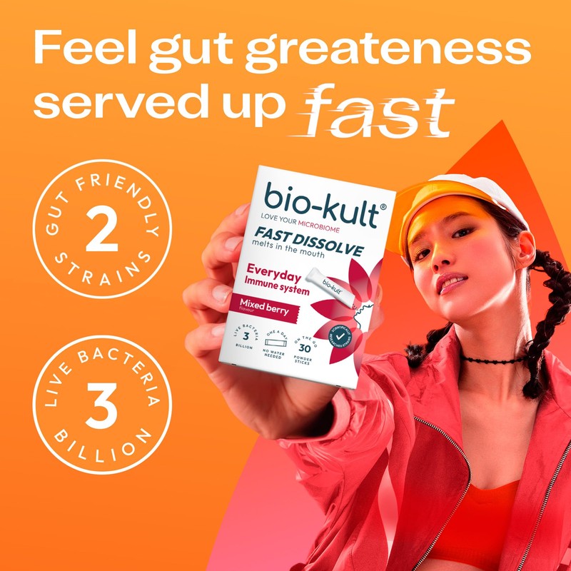 Bio-Kult Everyday Fast Dissolve Probiotic Powder for Immune System, Mixed