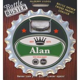 Mulberry Studio Bottle Opener Fridge Magnet Coaster All in One - Alan