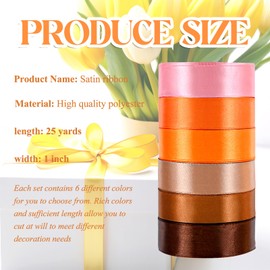 NACHLYNN 150 Yards Yellow Satin Ribbon 1 inch Wide Polyester Fabric Ribbon Use for Gift Wrap Wedding Bridal Baby Shower Bows Thanksgiving Mother's Day Sunflower Theme Party Decor