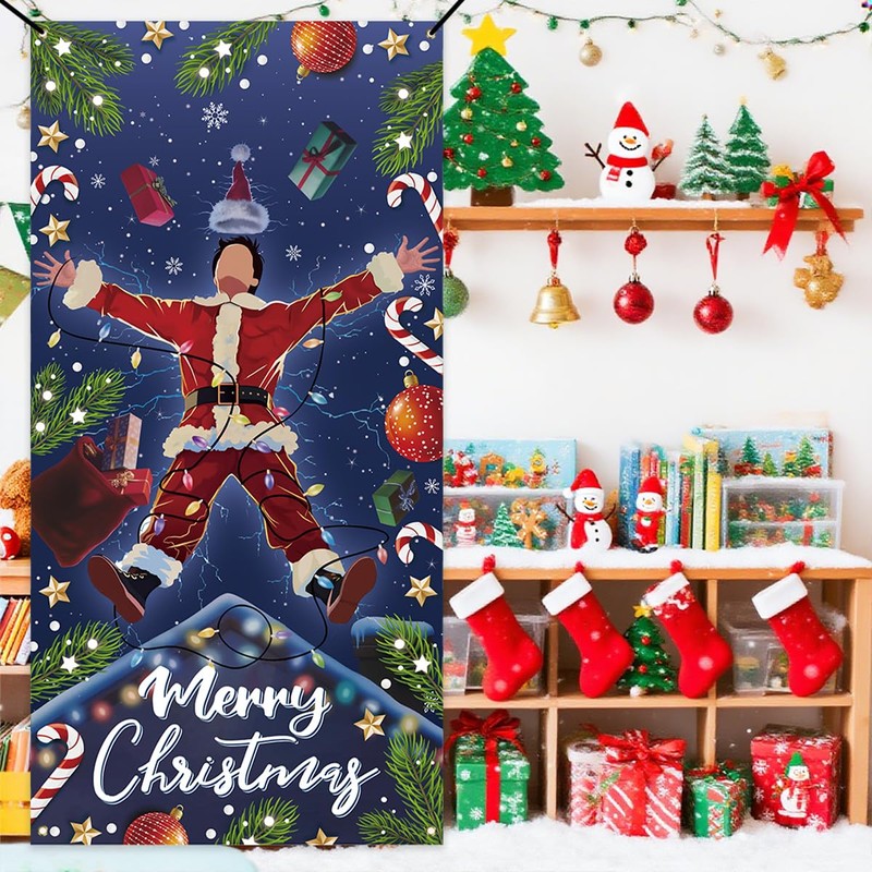 Funny Christmas Banner Happy Xmas Backdrop Sign Winter Xmas Decor