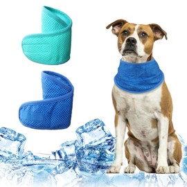 DAVBNM 2 Pcs Dog Cooling Bandana, Adjustable Dog Cooling Collar, Instant Chill Out Pet Scarf, Breathable Pet Cool-Collar for Dogs, Summer Dogs Scarf, for Small Medium Large Pets (L)