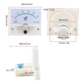 85C1 Analogue Current Panel Meter DC0-50UA Pointer Amp Ammeter Meter for Electrical Devices for Electrical Devices and Electrical Devices in Power Transmission
